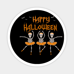 Happy Halloween Skeleton Ballerina TShirt - Dancing Ballet Magnet